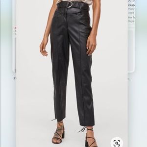 H&M faux leather high waist pants